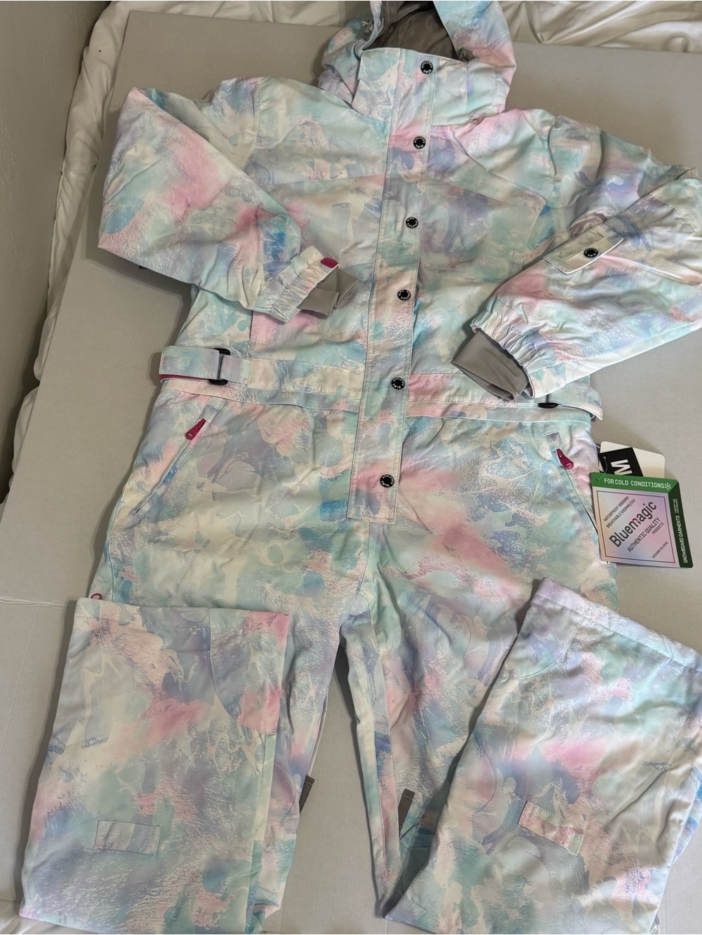 Pastel Watercolor Snow Suit - Light Pink, Blue & Mint